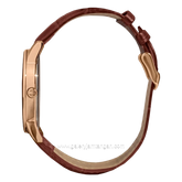 CHRIST VERRA CLASSIC MEMOIR CV 12452G-25 SLV & CV 12452L-25 SLV Couple Brown Rosegold Leather Strap